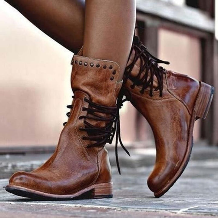 Maura™ - Leather Boots with Laces