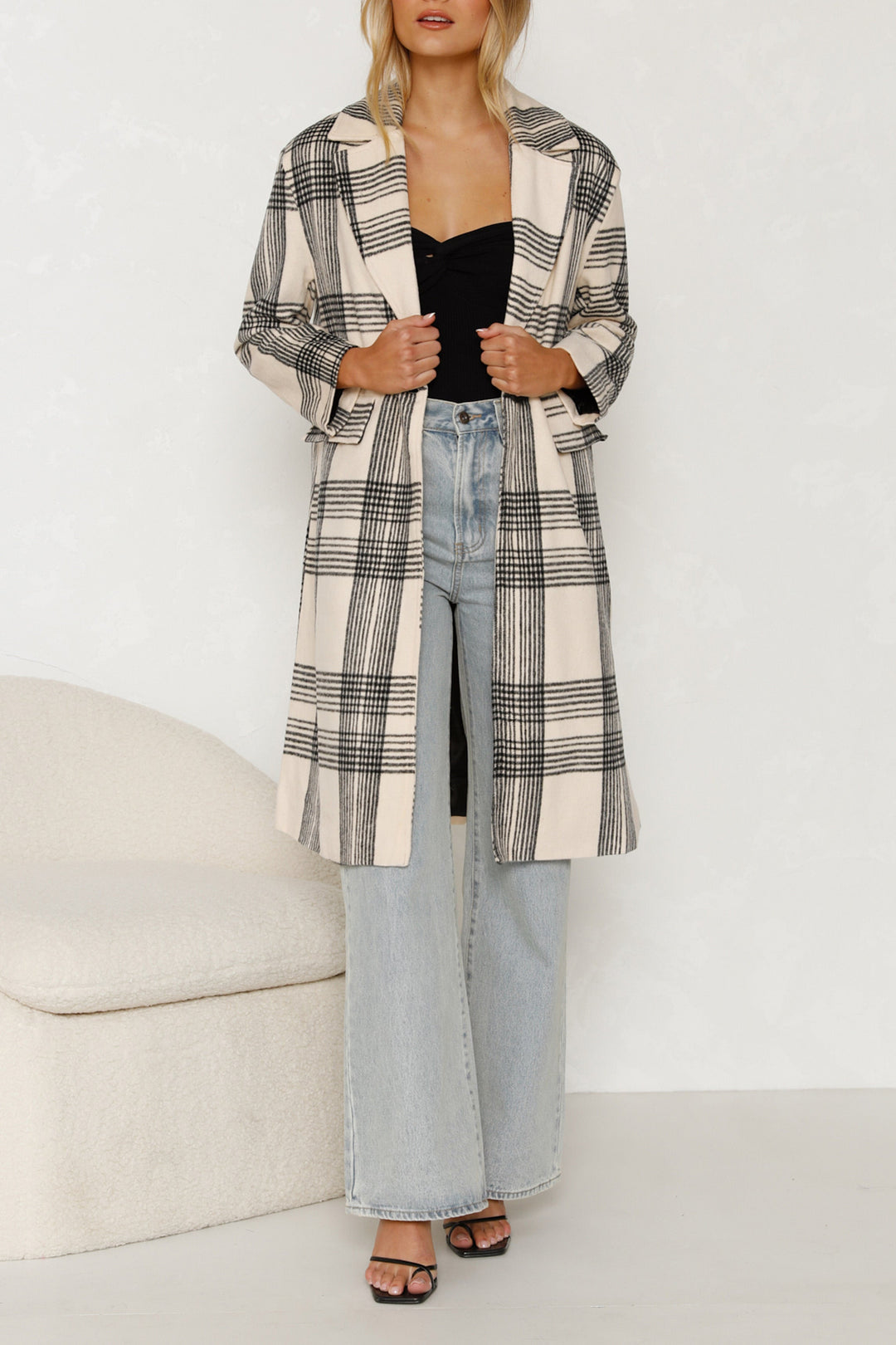 BELÉN - Plaid Longline Coat