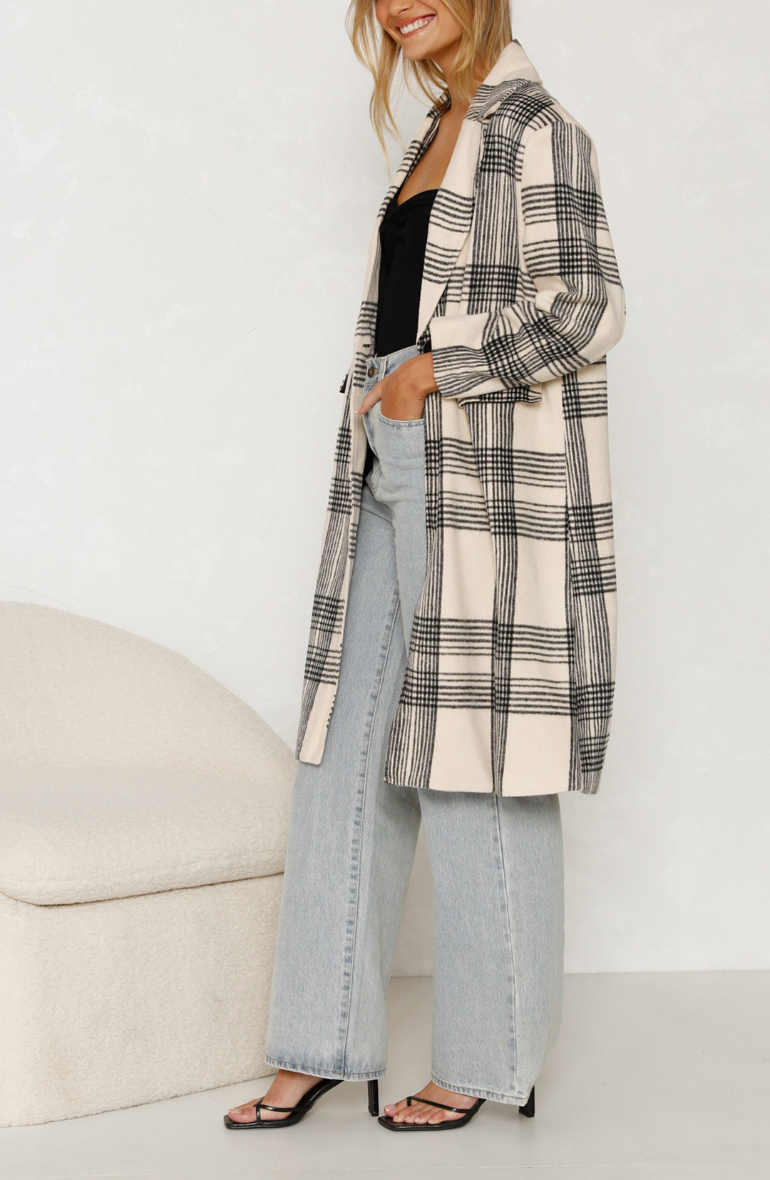 BELÉN - Plaid Longline Coat