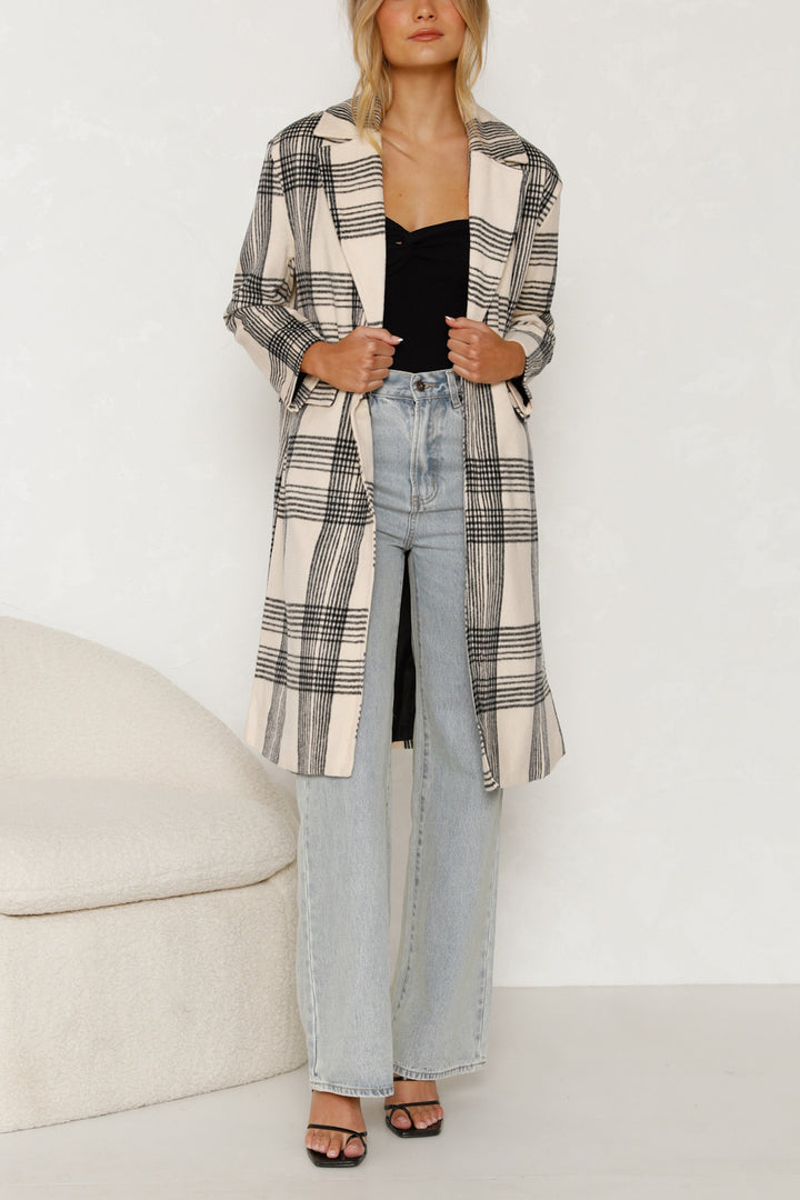 BELÉN - Plaid Longline Coat