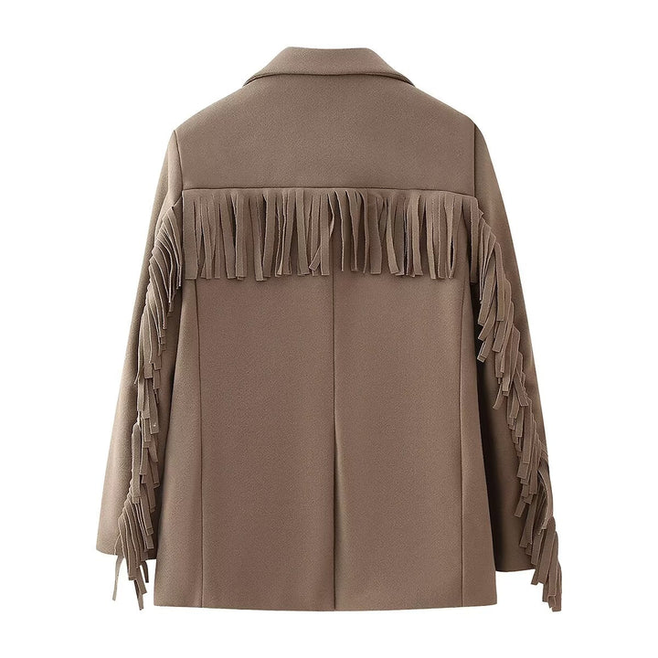 AIYA - Fringe Accent Wool Blend Blazer