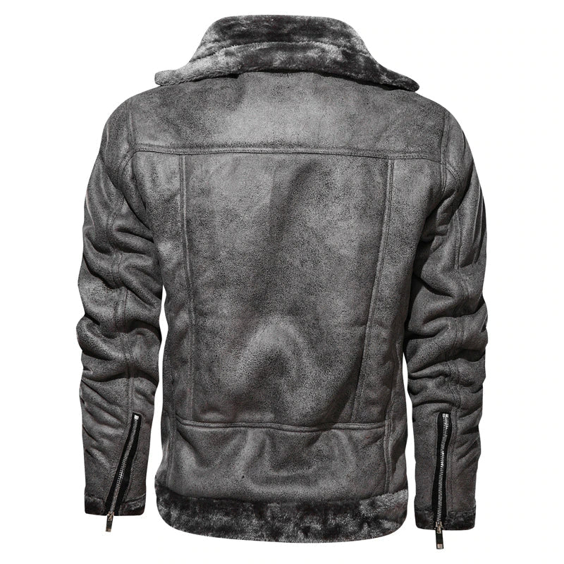 EMIR - Leather Biker Jacket With Fleece Lining