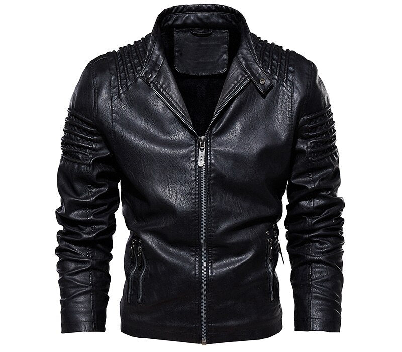 FABIO - Leather Jacket With Fleece Lining