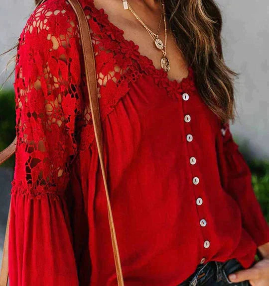 SARA - Floral Lace Blouse