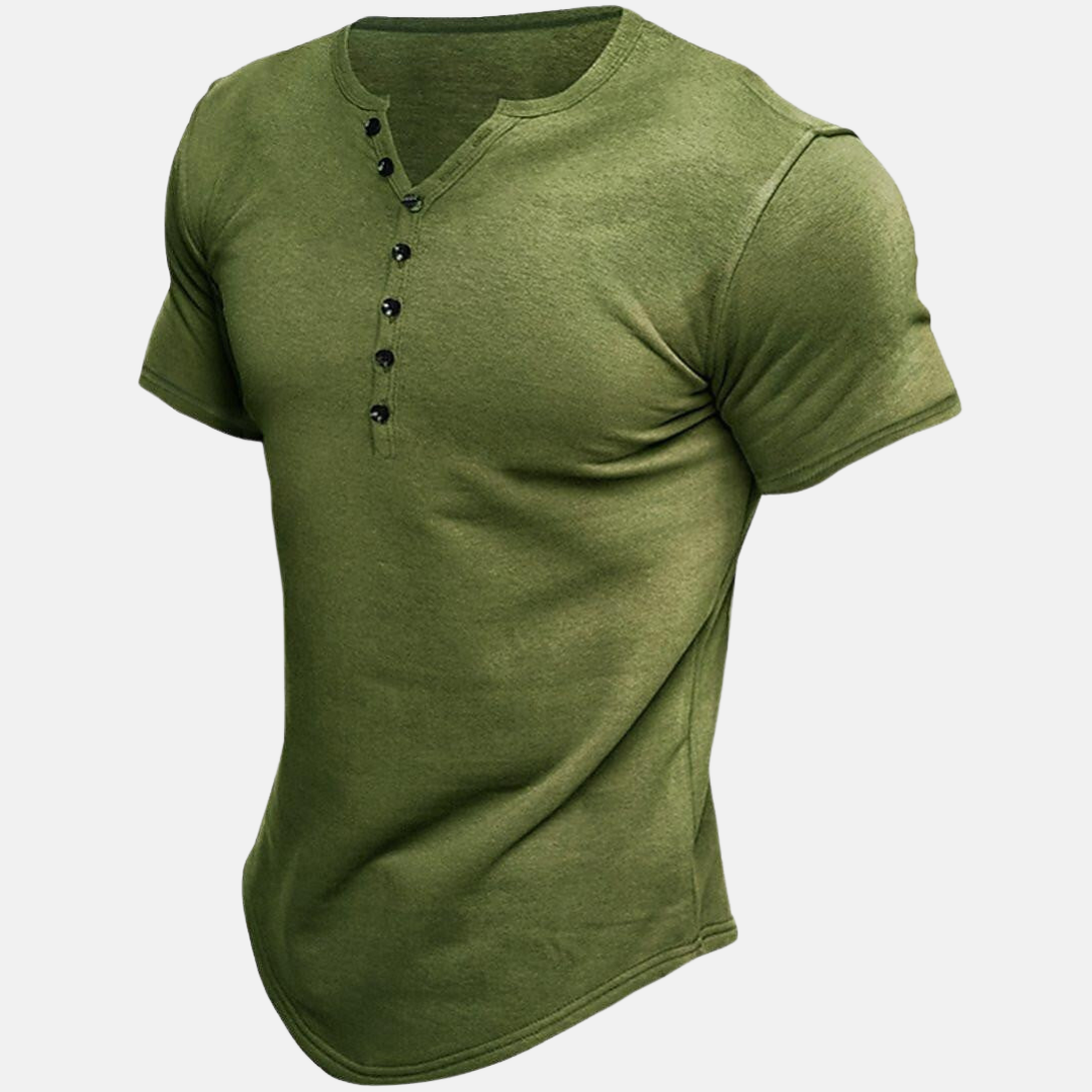 Justin™ - Premium Henley Shirt with Short Sleeves 1+1 FREE