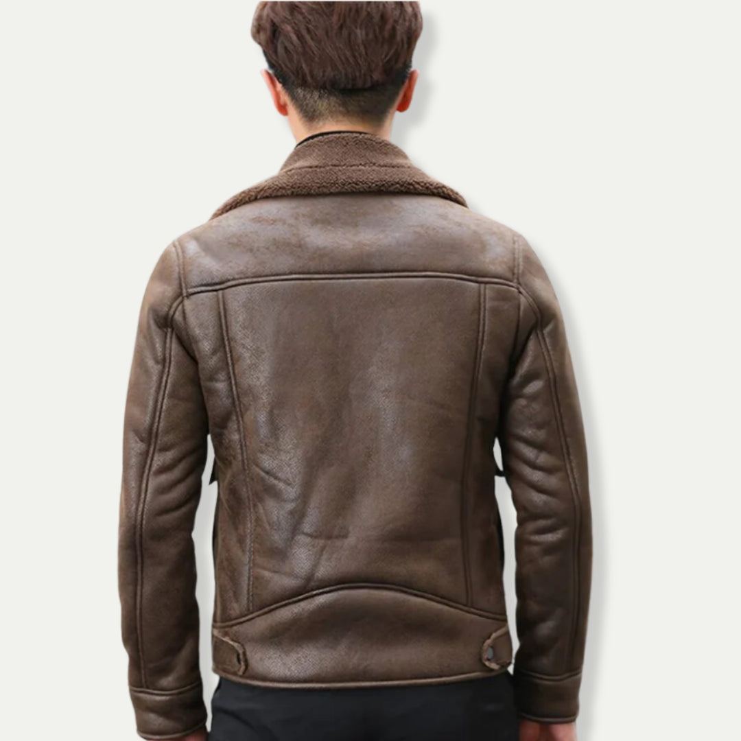 LANGTON - Suede Look Biker Jacket