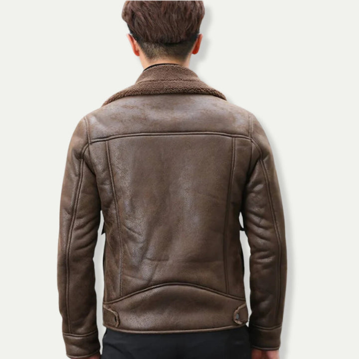 LANGTON - Suede Look Biker Jacket