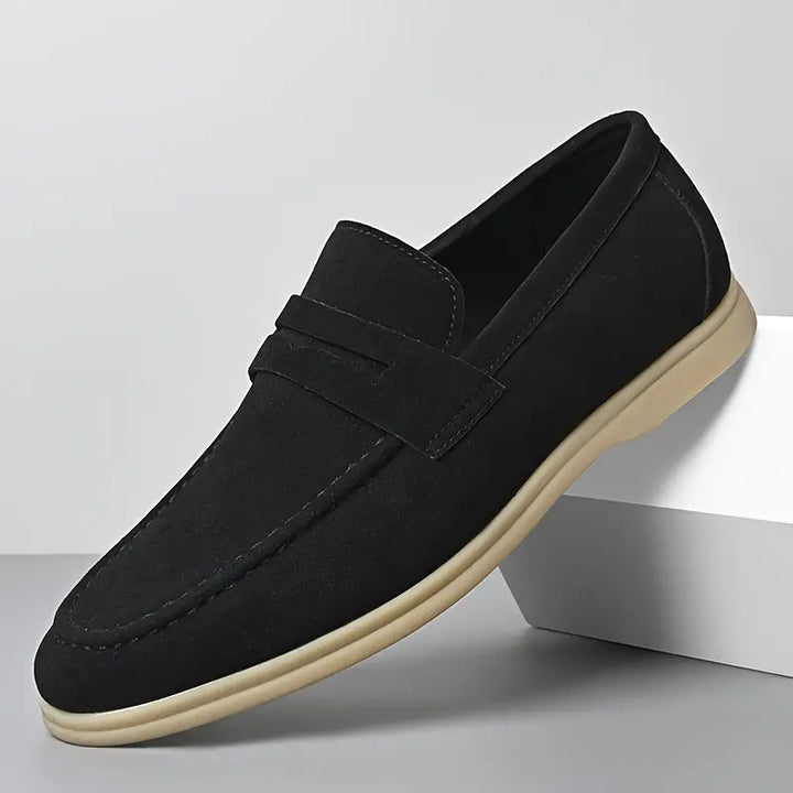 KINGSTON - Vegan Suede Strap Loafers with Modern Contrast Sole