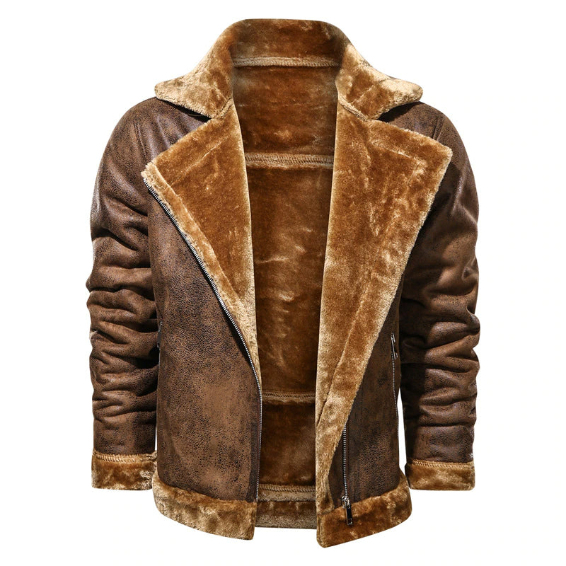 EMIR - Leather Biker Jacket With Fleece Lining