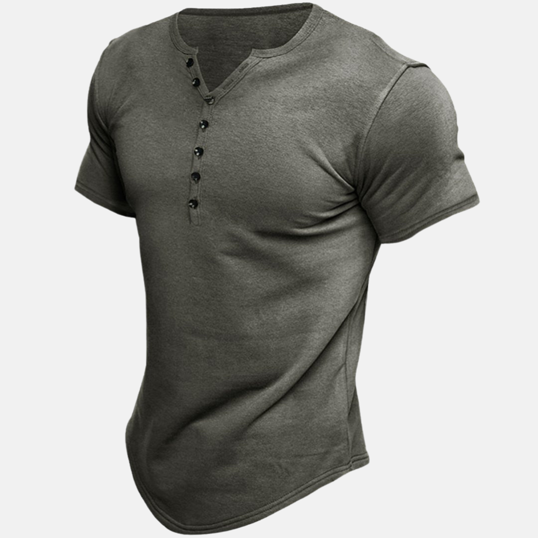 Justin™ - Premium Henley Shirt with Short Sleeves 1+1 FREE