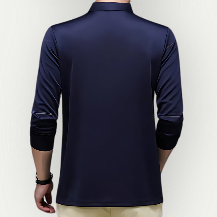 MADURO - Elegant Long Sleeve Polo Shirt