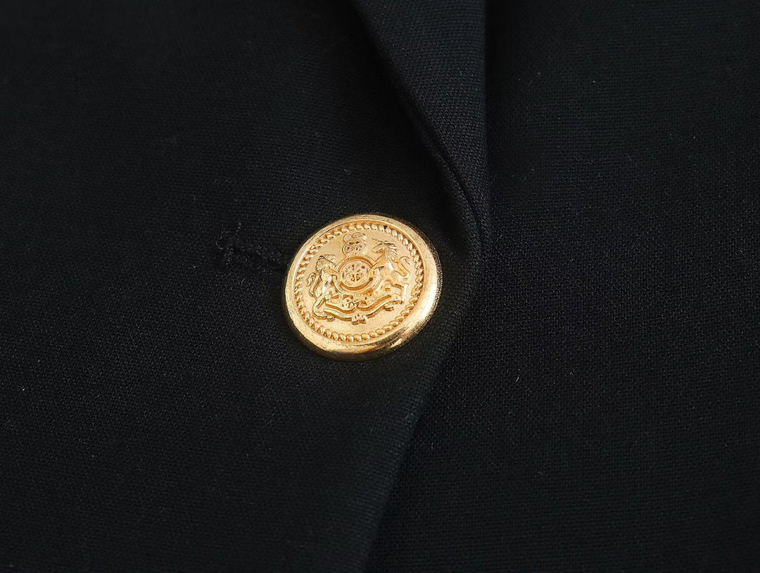 ANN - Long Ladies Blazer With Gold Button