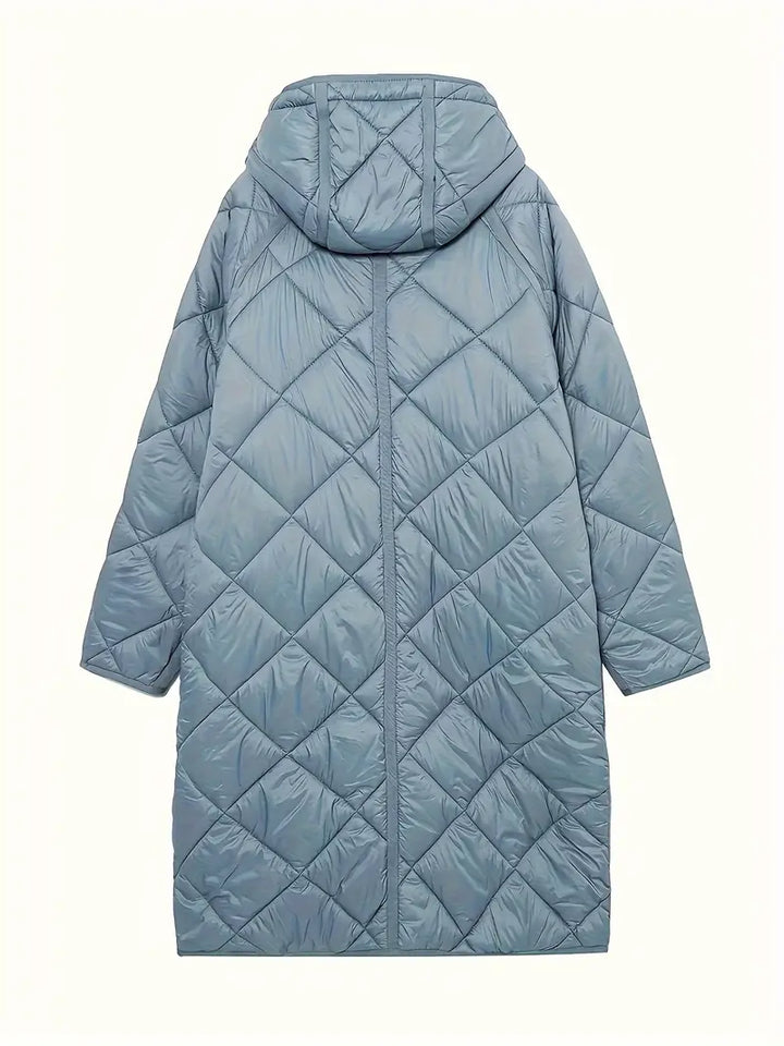 SUNY -  Light Blue Hooded Longline Puffer Coat