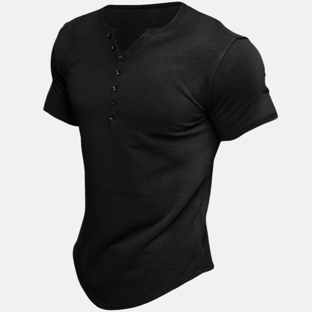 Justin™ - Premium Henley Shirt with Short Sleeves 1+1 FREE