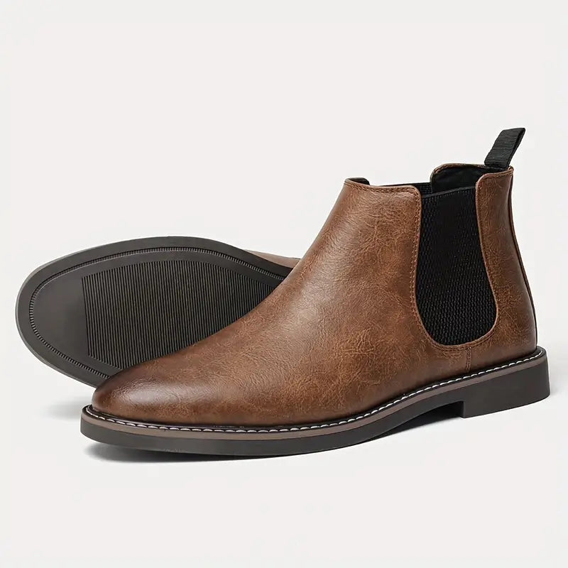 WAYLON - Handcrafted Leather Chelsea Boots Rich Brown