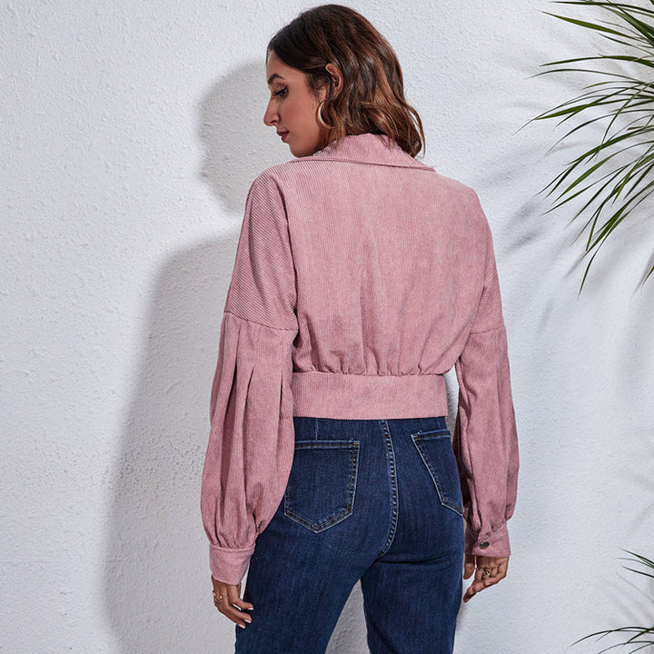 GALA -  Blush Pink Cropped Corduroy Jacket