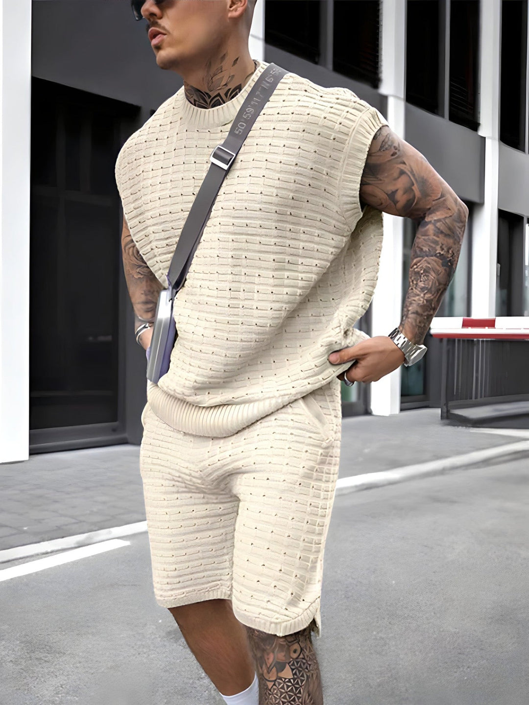 DUCO - Sleeveless Knitted Men's Set