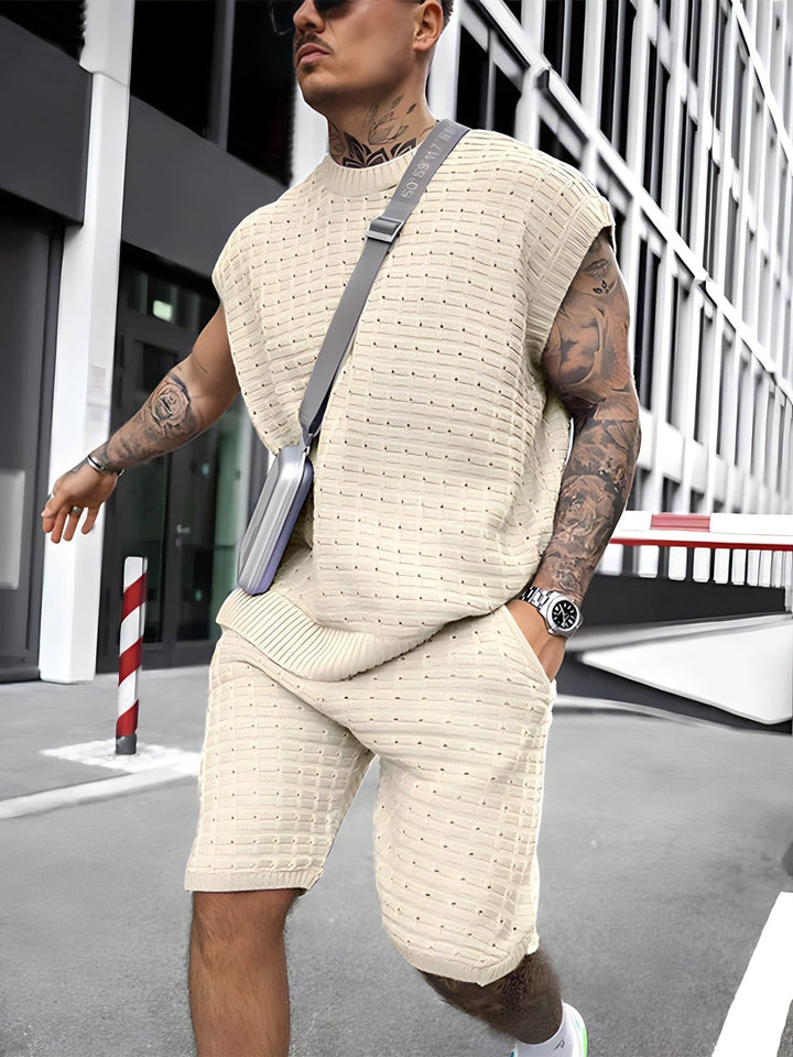 DUCO - Sleeveless Knitted Men's Set