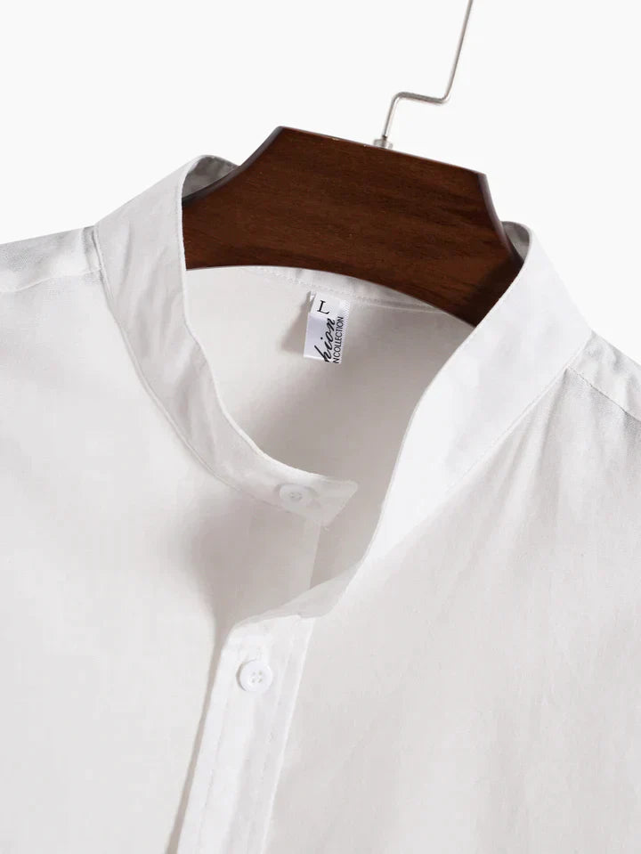 Linen Look Breathable Short Sleeve Basic Shirts