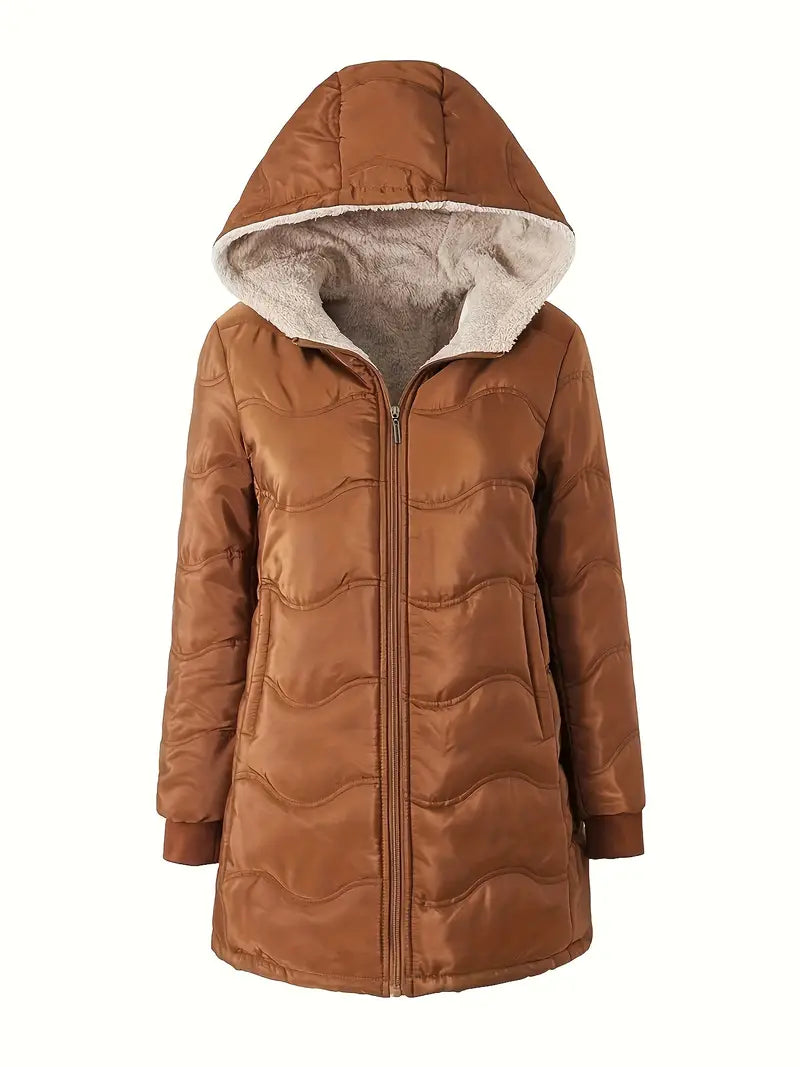 GOGO -  Hooded Puffer Jacket with Fleece Lining