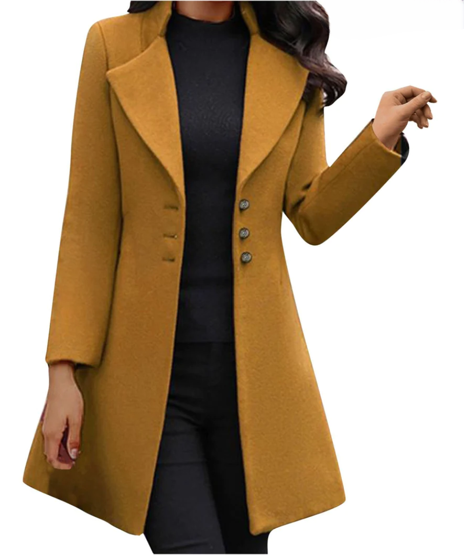 Savanah - Italian Wool Coat with Long Sleeves